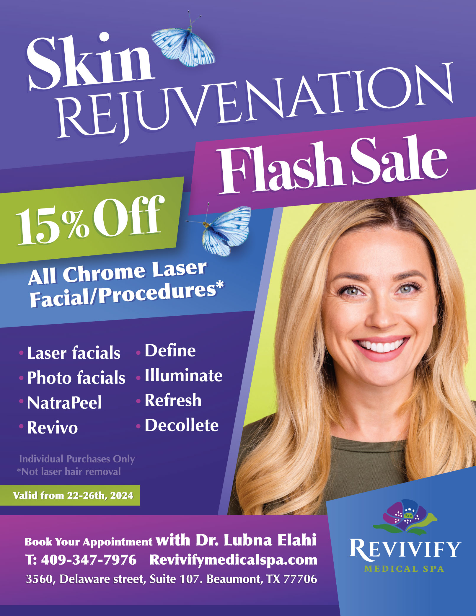 January Skin Rejuvenation Flash Sale 15 OFF! Revivify Medical Spa